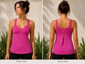 Lululemon Women’s Pink Fuchsia Athletic Tank Top Size 6 Side Toggle Yoga Workout